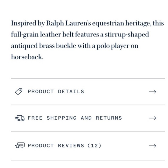 POLO RALPH LAUREN Equestrian Brown Leather Brass Buckle Belt NWT - Picture 7 of 12